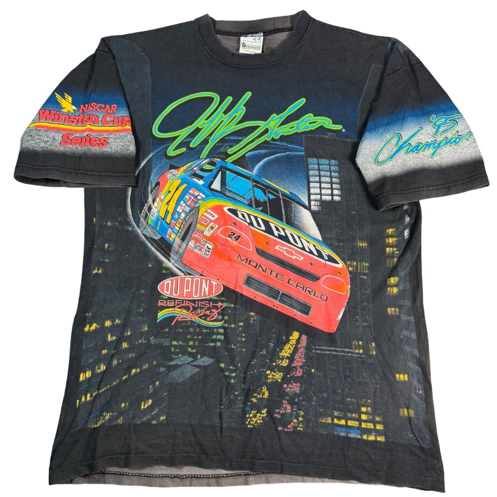 Motorsport Traditions Jeff Gordon T-Shirt Mens XL Black 1995 Winston Cup AOP Tee